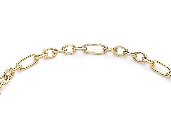 9ct Yellow Gold Padlock & Key Figaro Chain Bracelet