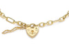 9ct Yellow Gold Padlock & Key Figaro Chain Bracelet