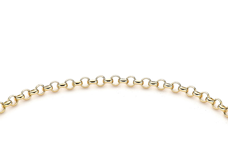 9ct Yellow Gold Round Belcher Padlock and Safety Chain Bracelet