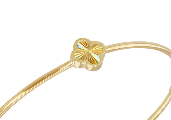 9ct Yellow Gold Rainbow Petal Bangle