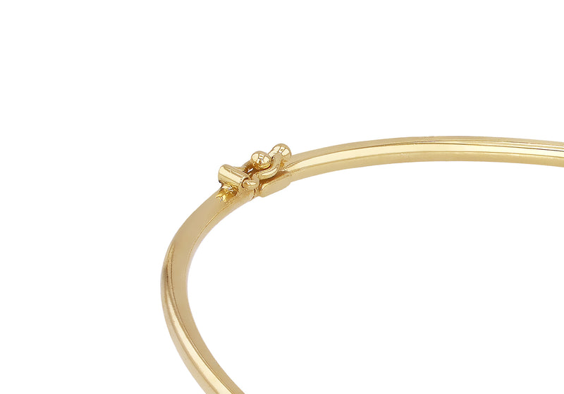 9ct Yellow Gold Petal Heart Bangle