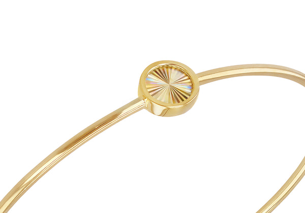 9ct Yellow Gold Round Rainbow Bangle