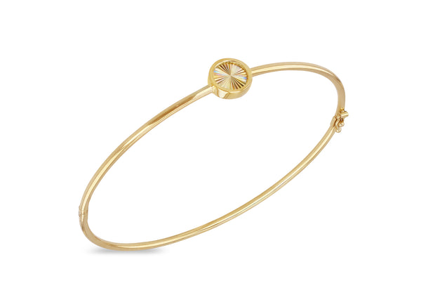 9ct Yellow Gold Round Rainbow Bangle