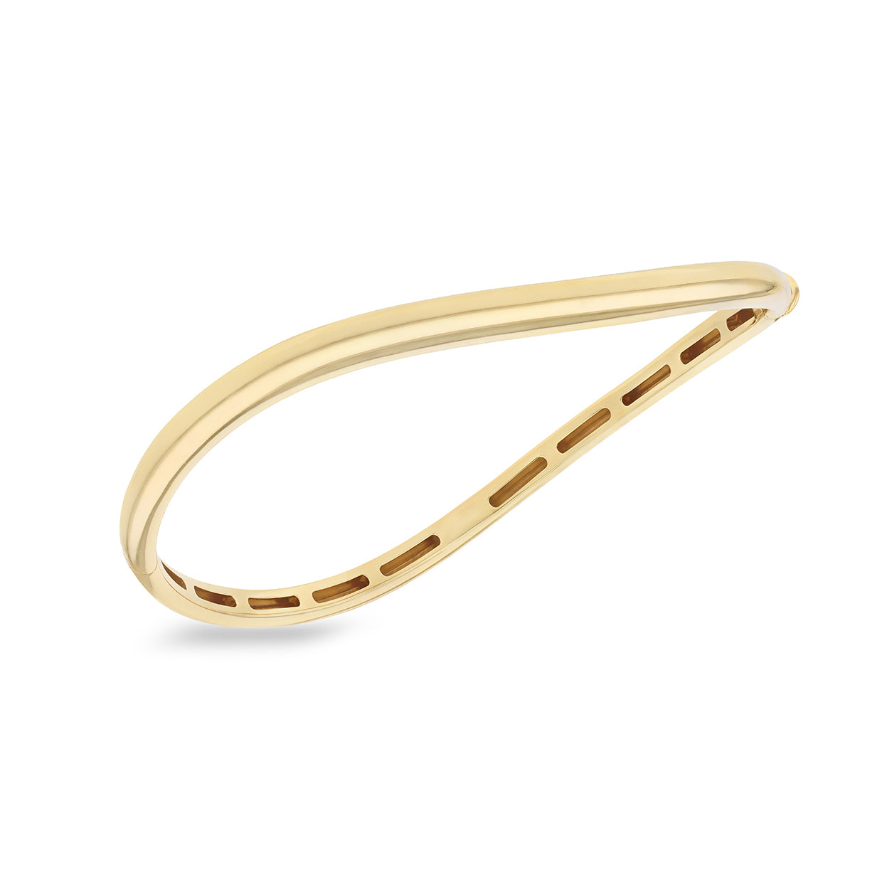 9ct Yellow Gold Sculpted Wave Bangle
