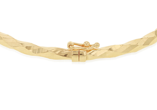9ct Yellow Gold Faceted Diamond Cut Bangle