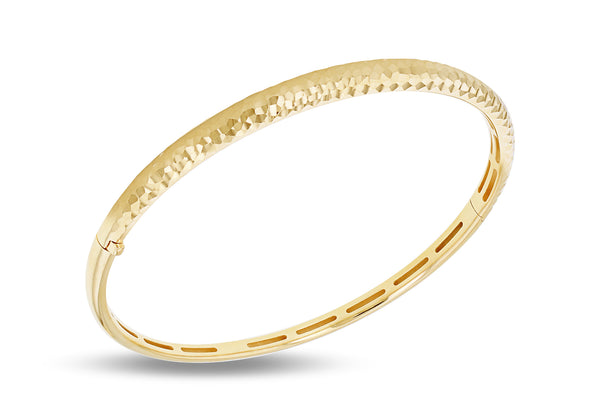 9ct Yellow Gold Concave Diamond Cut Bangle