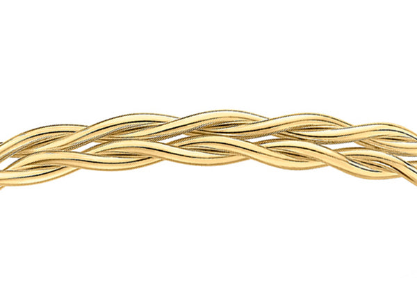 9ct Yellow Gold Double Twist Wheat Bangle
