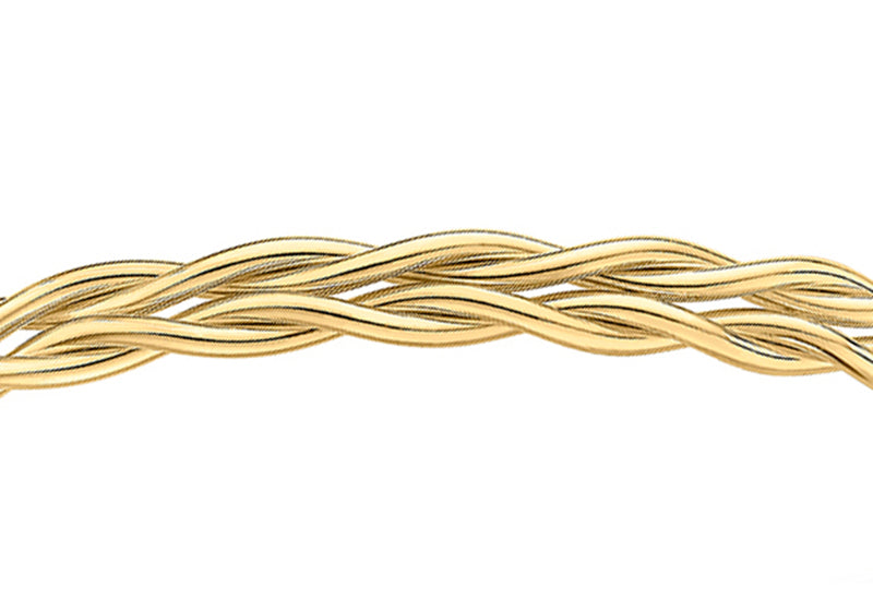 9ct Yellow Gold Double Twist Wheat Bangle
