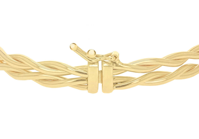 9ct Yellow Gold Double Twist Wheat Bangle