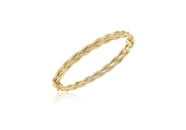 9ct Yellow Gold Double Twist Wheat Bangle