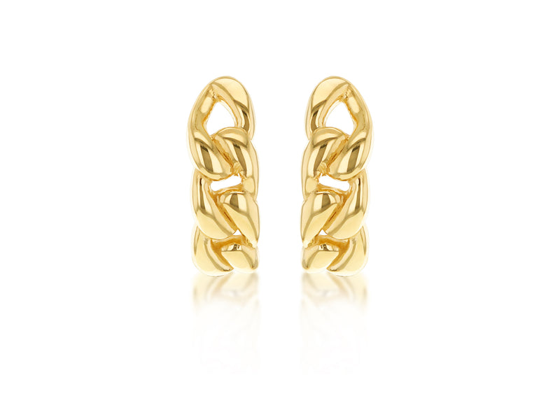 9ct Yellow Gold Knotted Curb Earrings