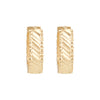 9ct Yellow Gold Textured Wave Hoop Earrings