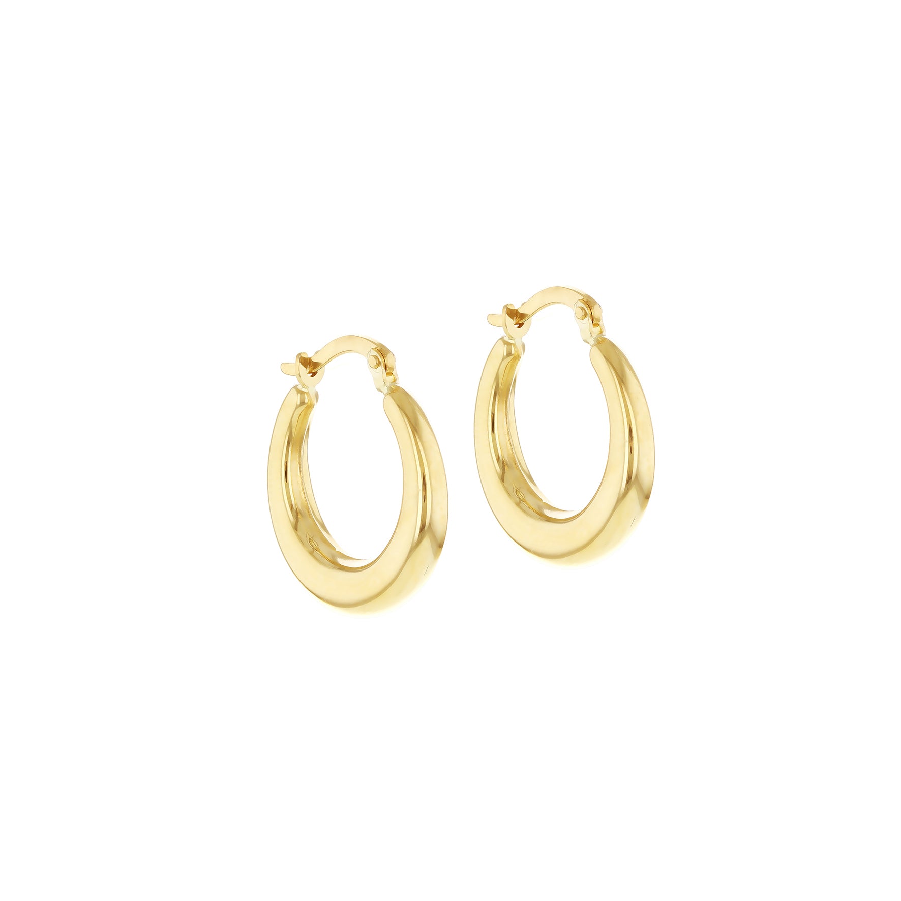 9ct Yellow Gold Chunky Tapered Hoop Earrings