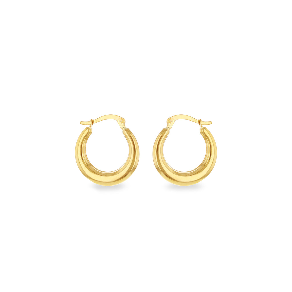9ct Yellow Gold Chunky Tapered Hoop Earrings