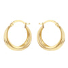 9ct Yellow Gold Greek Key Teardrop Hoop Earrings