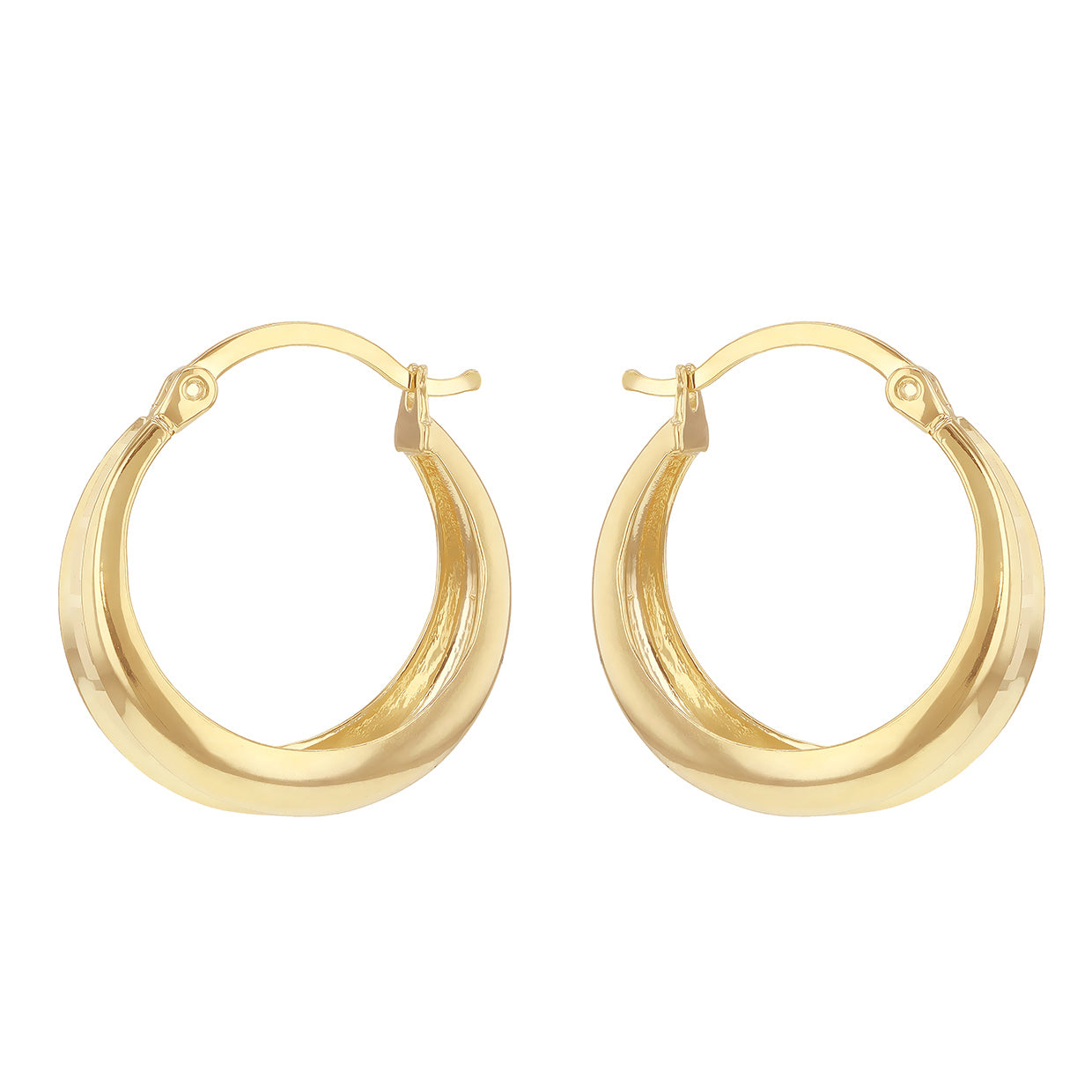 9ct Yellow Gold Greek Key Teardrop Hoop Earrings
