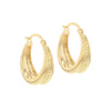 9ct Yellow Gold Greek Key Teardrop Hoop Earrings