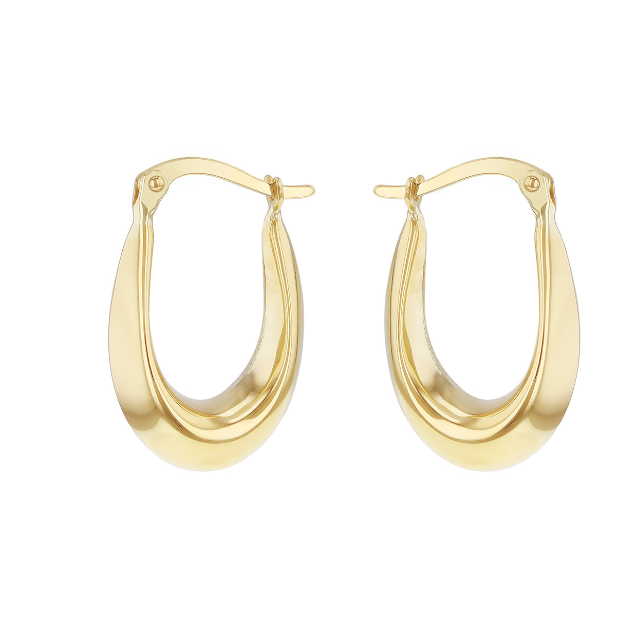 9ct Yellow Gold Sculptural Infinity Hoop Earrings