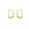 9ct Yellow Gold Molten Drop Hoop Earrings