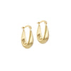 9ct Yellow Gold Molten Drop Hoop Earrings