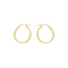 9ct Yellow Gold Diamond-Cut Faceted Hoop Earrings