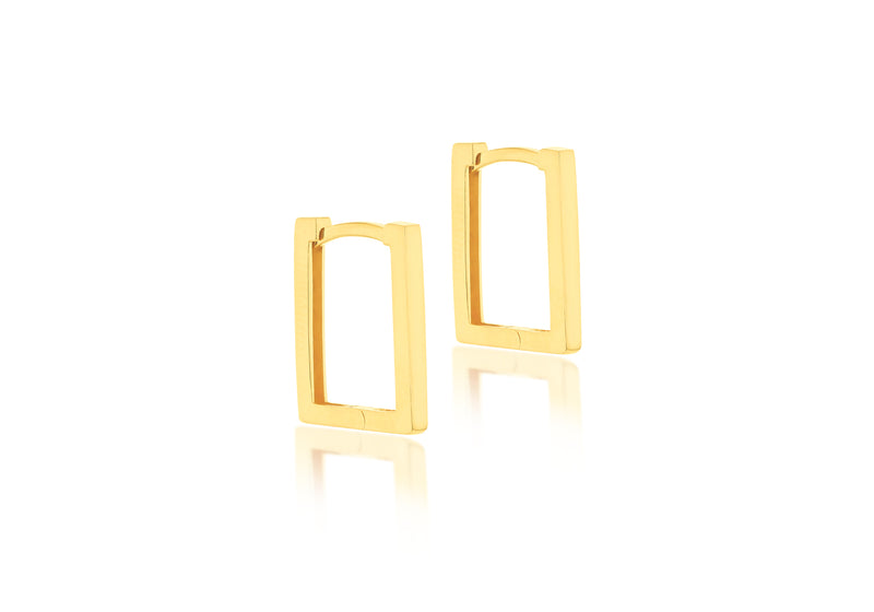 9ct Yellow Gold Square Hoop Earrings