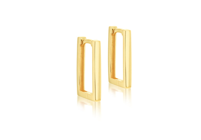9ct Yellow Gold Square Hoop Earrings