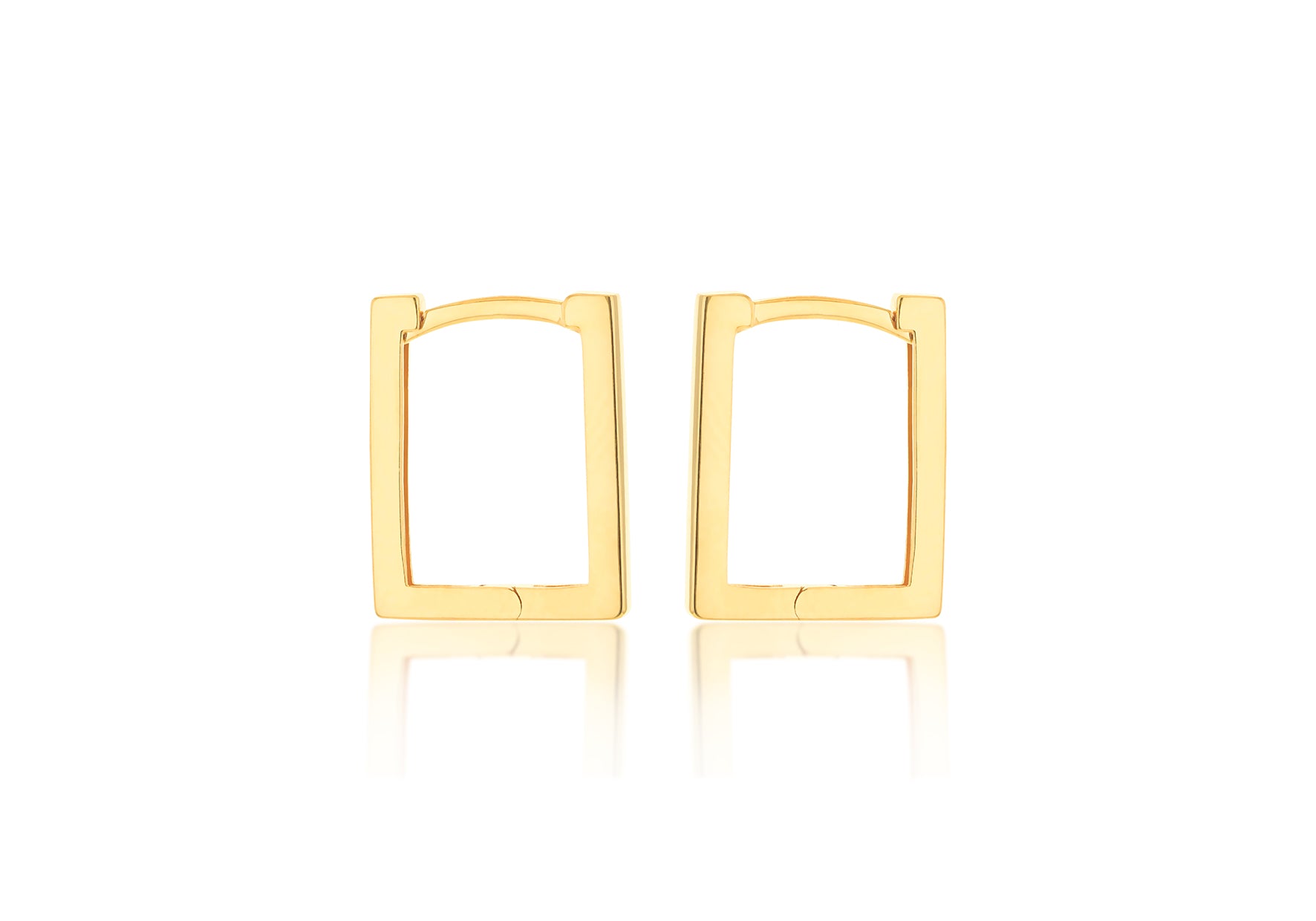 9ct Yellow Gold Square Hoop Earrings