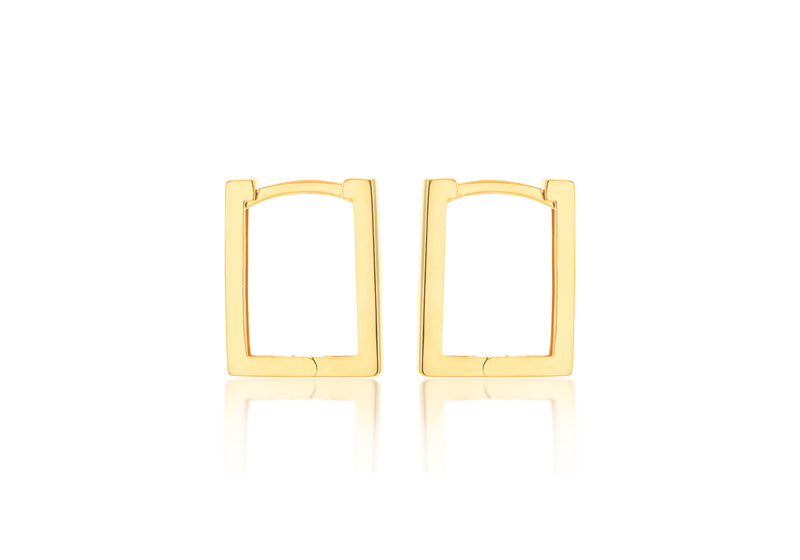 9ct Yellow Gold Square Hoop Earrings