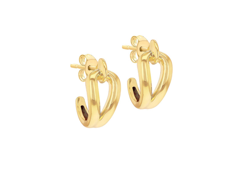 9ct Yellow Gold Hook knot Earrings