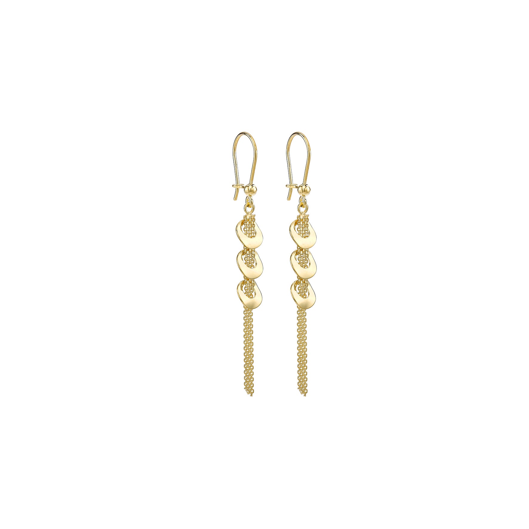 9ct Yellow Gold Spiral Link Tassel Drop Earrings