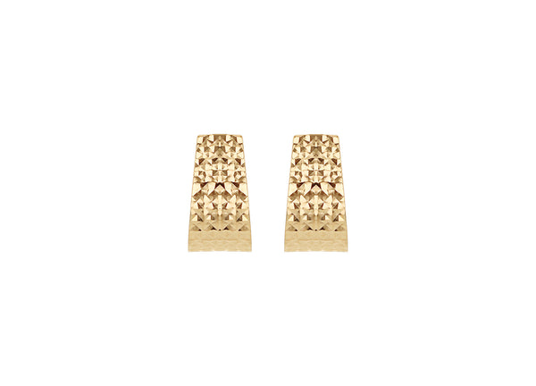 9ct Yellow Gold Curved Stud Earrings