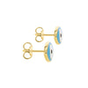 9ct Yellow Gold Enamel Evil Eye Stud Earrings