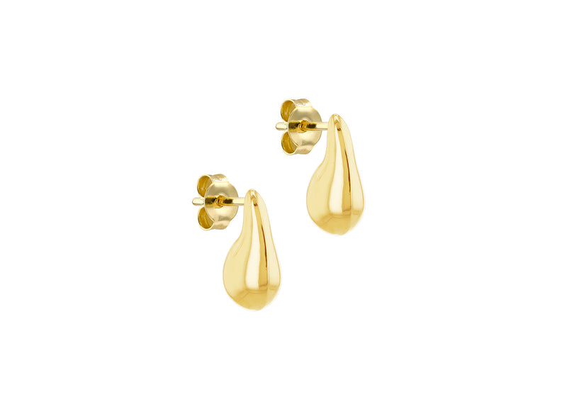9ct Yellow Gold Pear Teardrop Stud Earrings