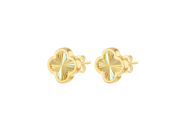 9ct Yellow Gold Rainbow Petal Stud Earrings