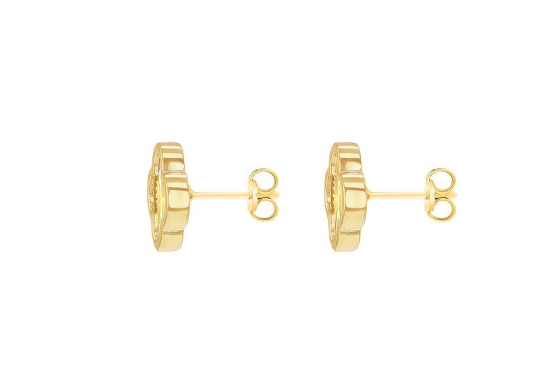 9ct Yellow Gold Rainbow Petal Stud Earrings