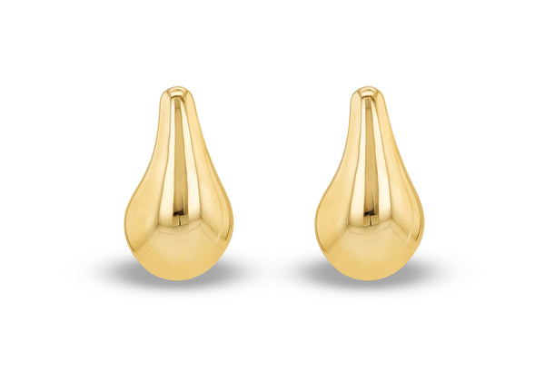 9ct Yellow Gold Spacio Teardrop Stud Earrings