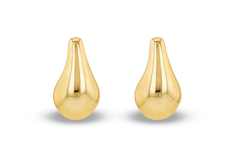 9ct Yellow Gold Spacio Teardrop Stud Earrings
