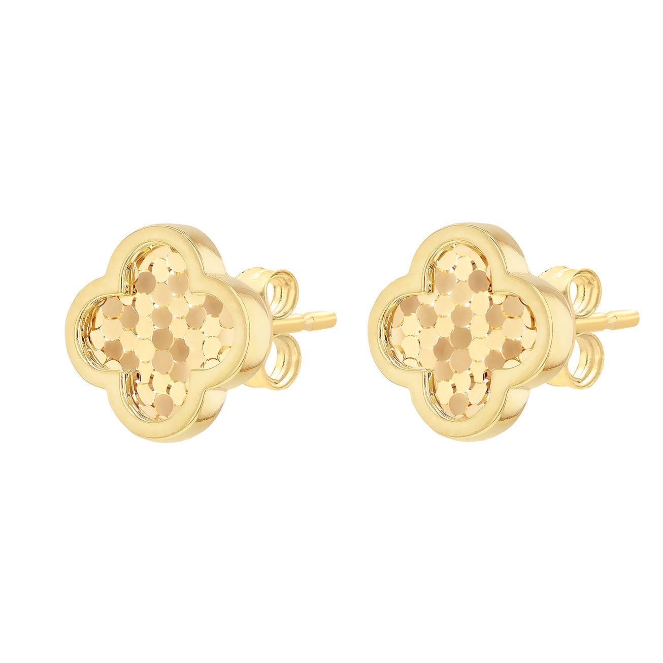 9ct Yellow Gold Sunburst Petal Stud Earrings