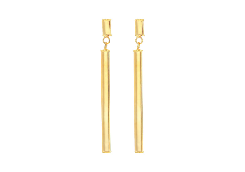 9ct Yellow Gold Bar Drop Earrings