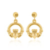 9ct Yellow Gold Claddagh Drop Earrings