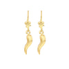 9ct Yellow Gold Cornicello Drop Earrings