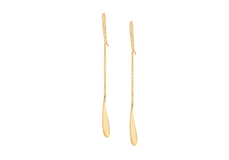 9ct Yellow Gold Teardrop Drop Hook Earrings
