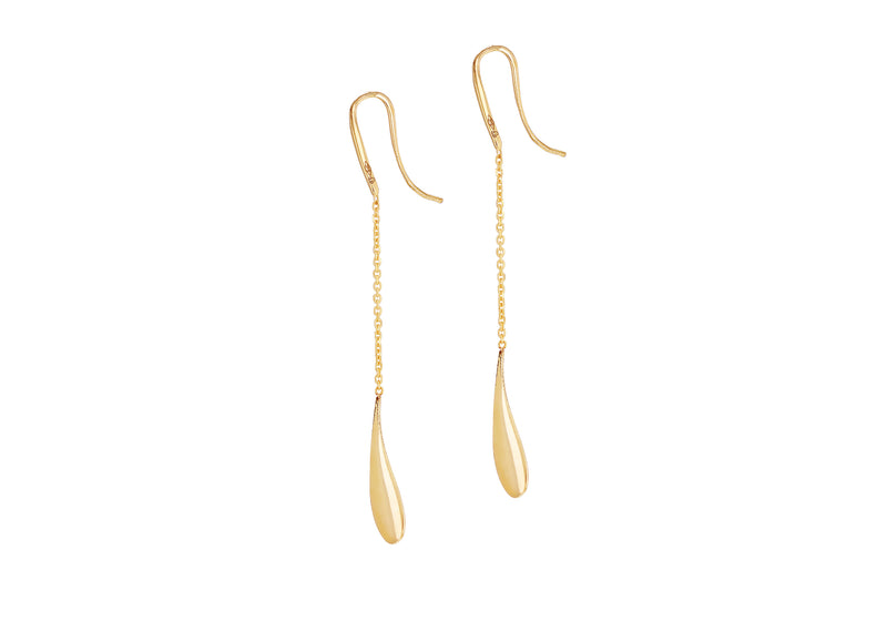 9ct Yellow Gold Teardrop Drop Hook Earrings