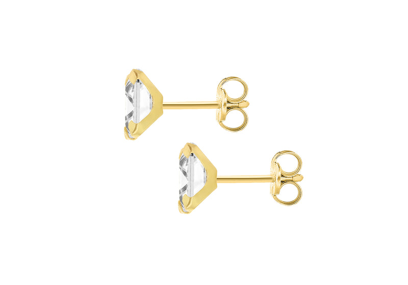 9ct Yellow Gold Square Stud Earrings