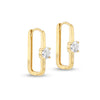 9ct Yellow Gold Paperclip Zirconia Hoop Earrings
