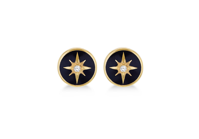9ct Yellow Gold 0.015ct Diamond North Star Stud Earrings