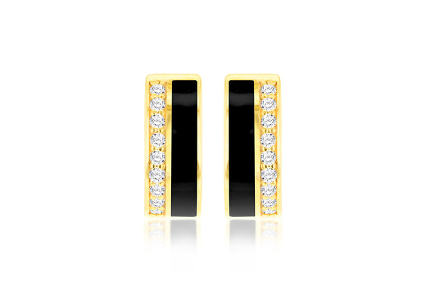 9ct Yellow Gold 0.90ct Diamond Crescent Stud Earrings