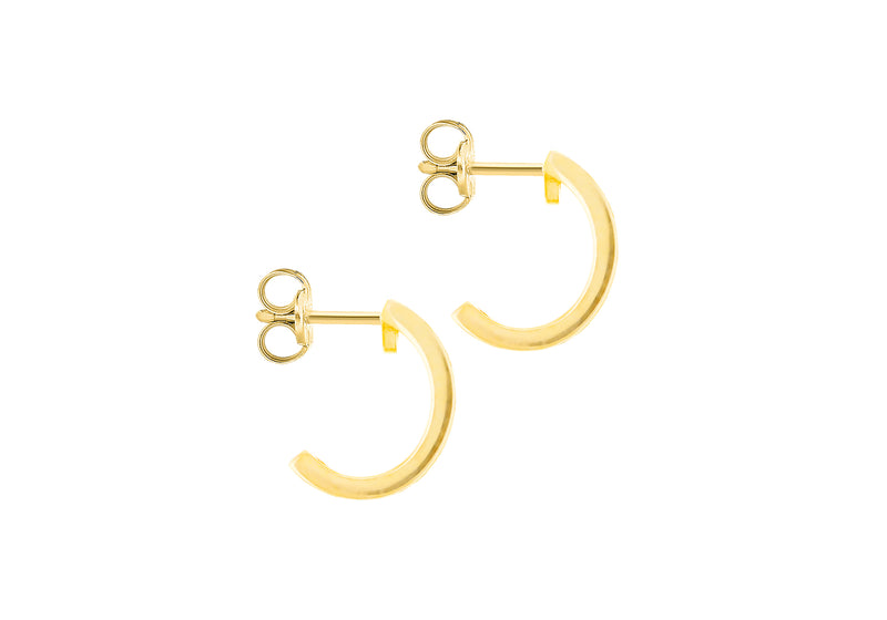 9ct Yellow Gold 0.90ct Diamond Crescent Stud Earrings
