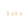 9ct Yellow Gold Mother of Pearl & Pavé Zirconia Cat Stud Earrings